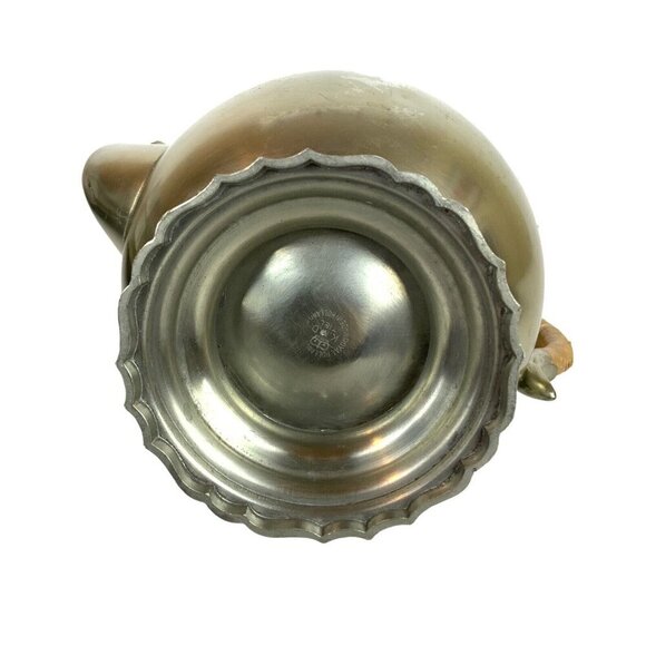 Royal Holland Daalderop KMD Pewter Coffee Pot Server Woven Handle Hinged Lid - Picture 6 of 7